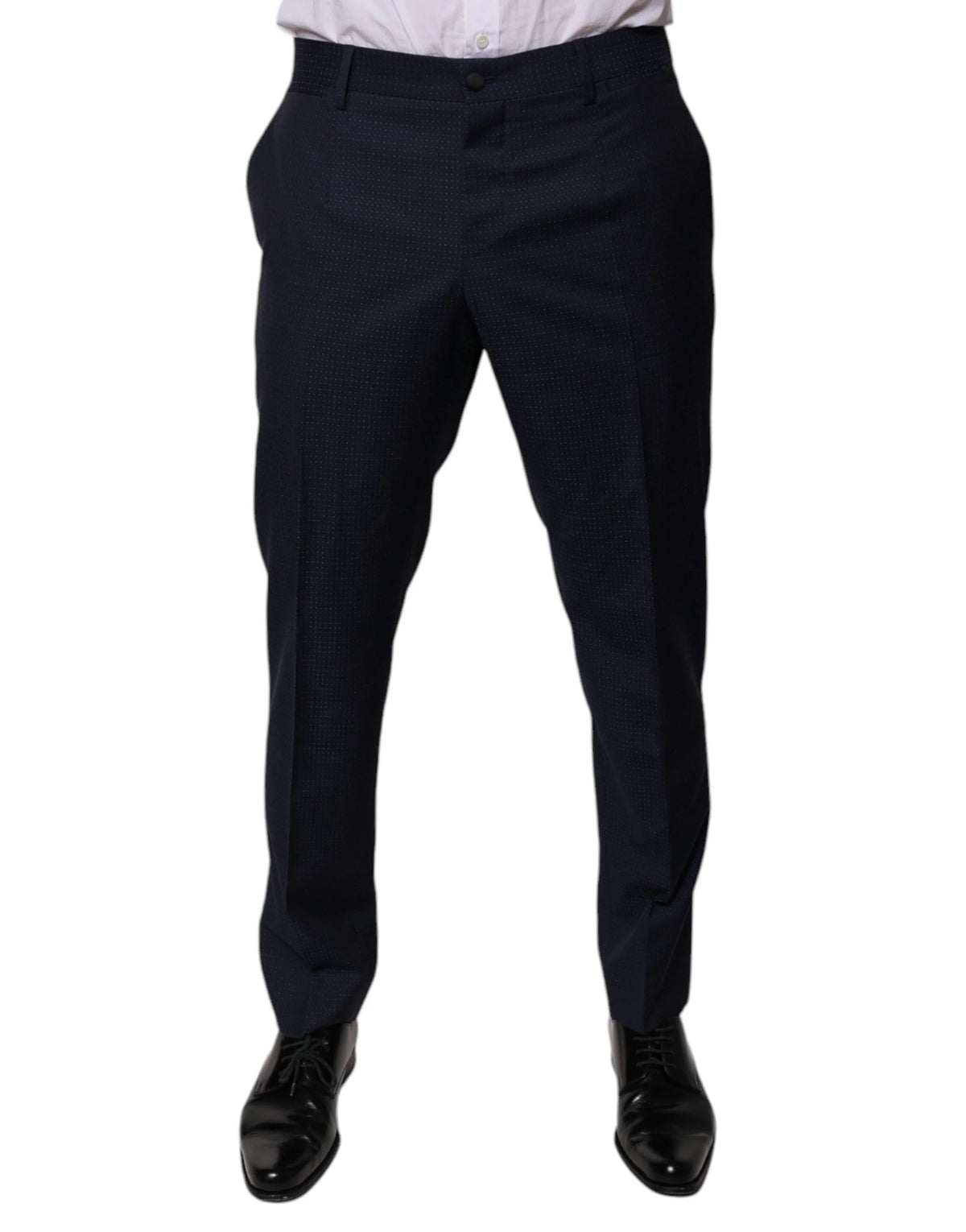 Dolce & Gabbana Dark Blue Cotton Men Dress Pants - IT46 | S - Trousers