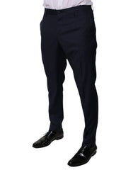 Dolce & Gabbana Dark Blue Cotton Men Dress Pants - IT46 | S - Trousers