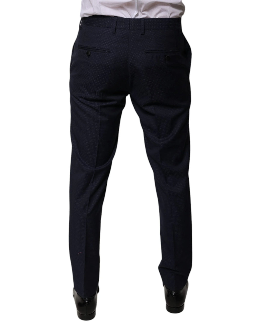 Dolce & Gabbana Dark Blue Cotton Men Dress Pants - IT46 | S - Trousers