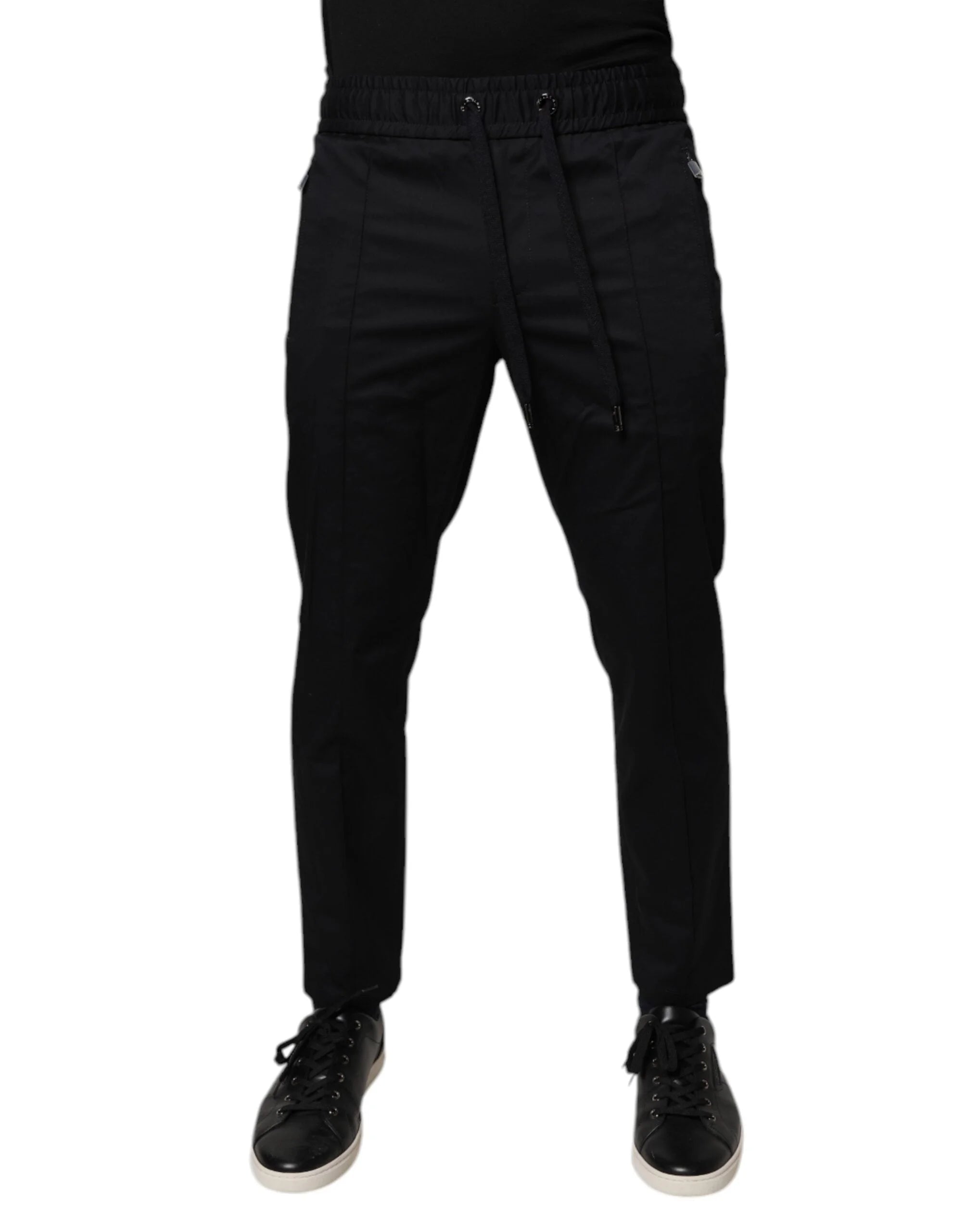 Dolce & Gabbana Dark Blue Cotton Men Jogger Sweatpants Pants - IT44 | XS - Joggers