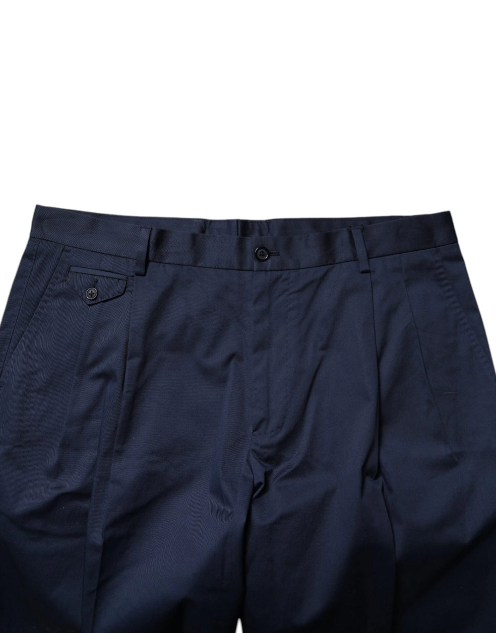 Dolce & Gabbana Dark Blue Cotton Mid Waist Men Bermuda Shorts - Bermudas
