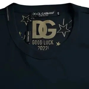 Dolce & Gabbana Dark Blue Cotton Round Neck Short Sleeves T-shirt - IT48 | M - T-Shirts