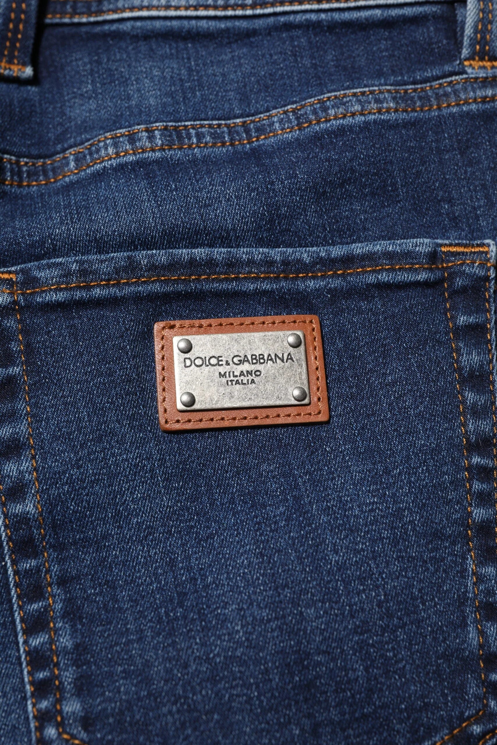 Dolce & Gabbana Dark Blue Cotton Skinny Denim Jeans - IT44 | XS
