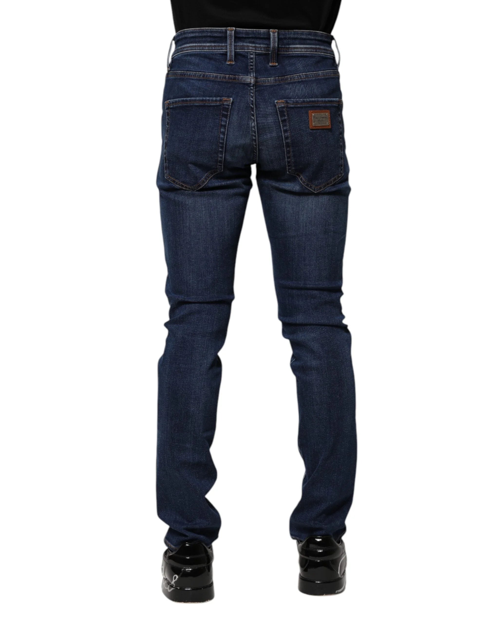 Dolce & Gabbana Dark Blue Cotton Skinny Denim Jeans - IT44 | XS