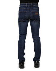 Dolce & Gabbana Dark Blue Cotton Skinny Denim Jeans - IT44 | XS - Jeans