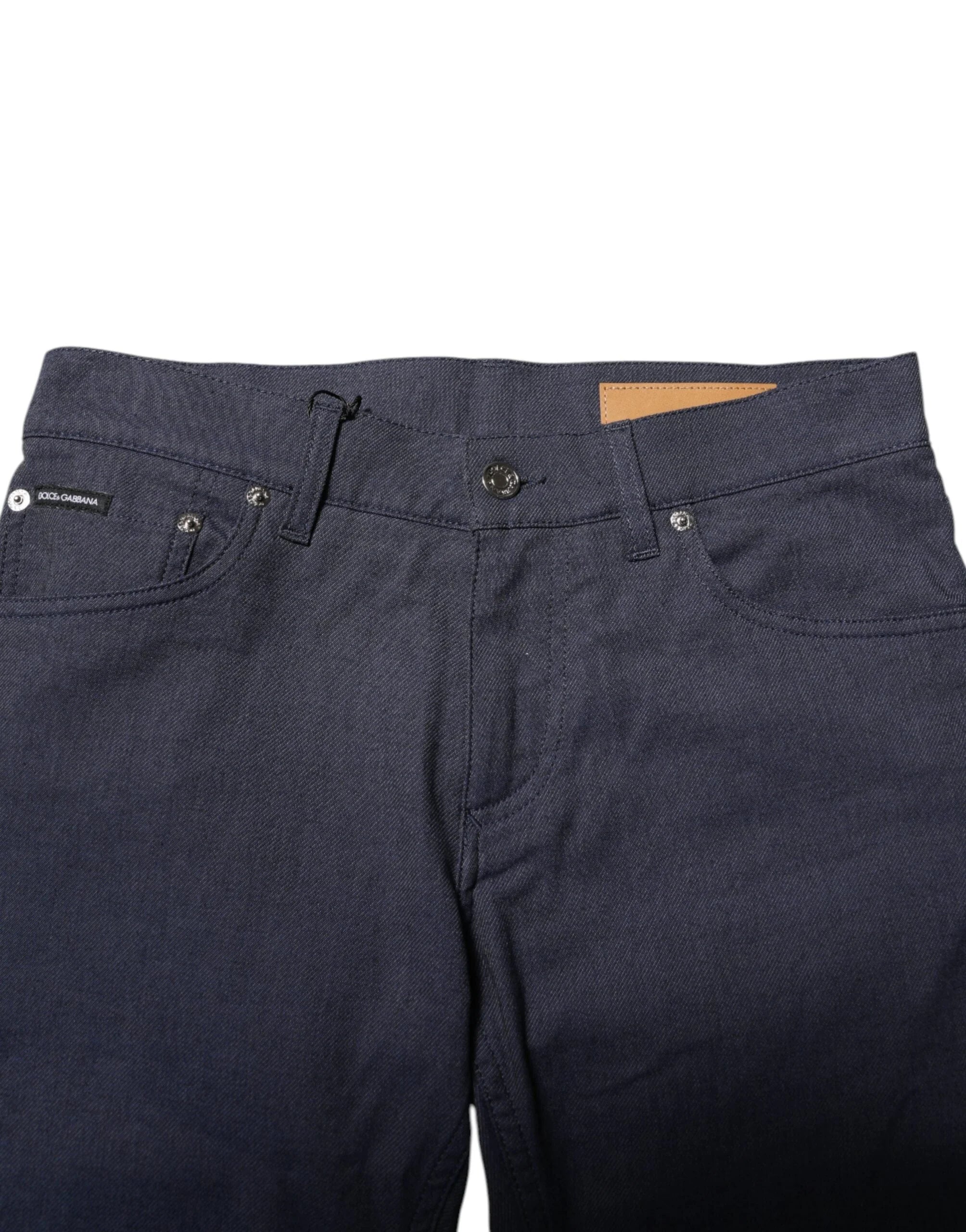 Dolce & Gabbana Dark Blue Cotton Skinny Denim Jeans - IT46 | S
