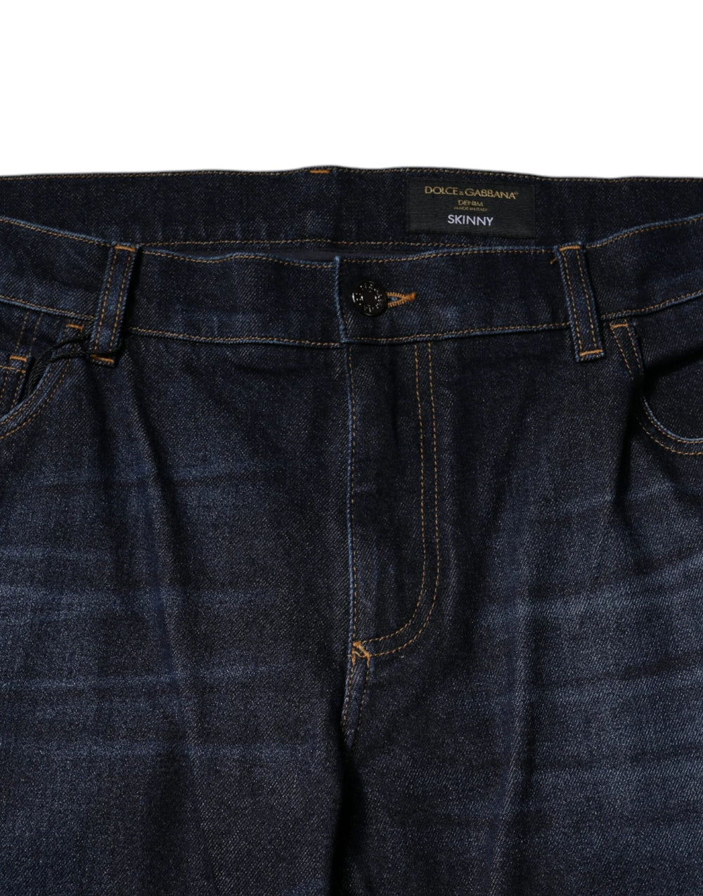 Dolce & Gabbana Dark Blue Cotton Skinny Denim Jeans - IT58 | XXL - Jeans