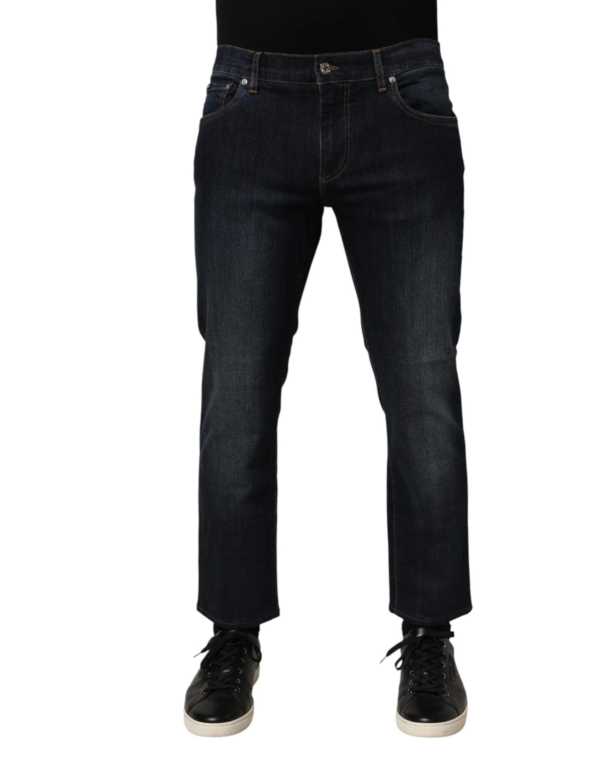 Dolce & Gabbana Dark Blue Cotton Skinny Men Denim Jeans - IT52 | XL - Jeans