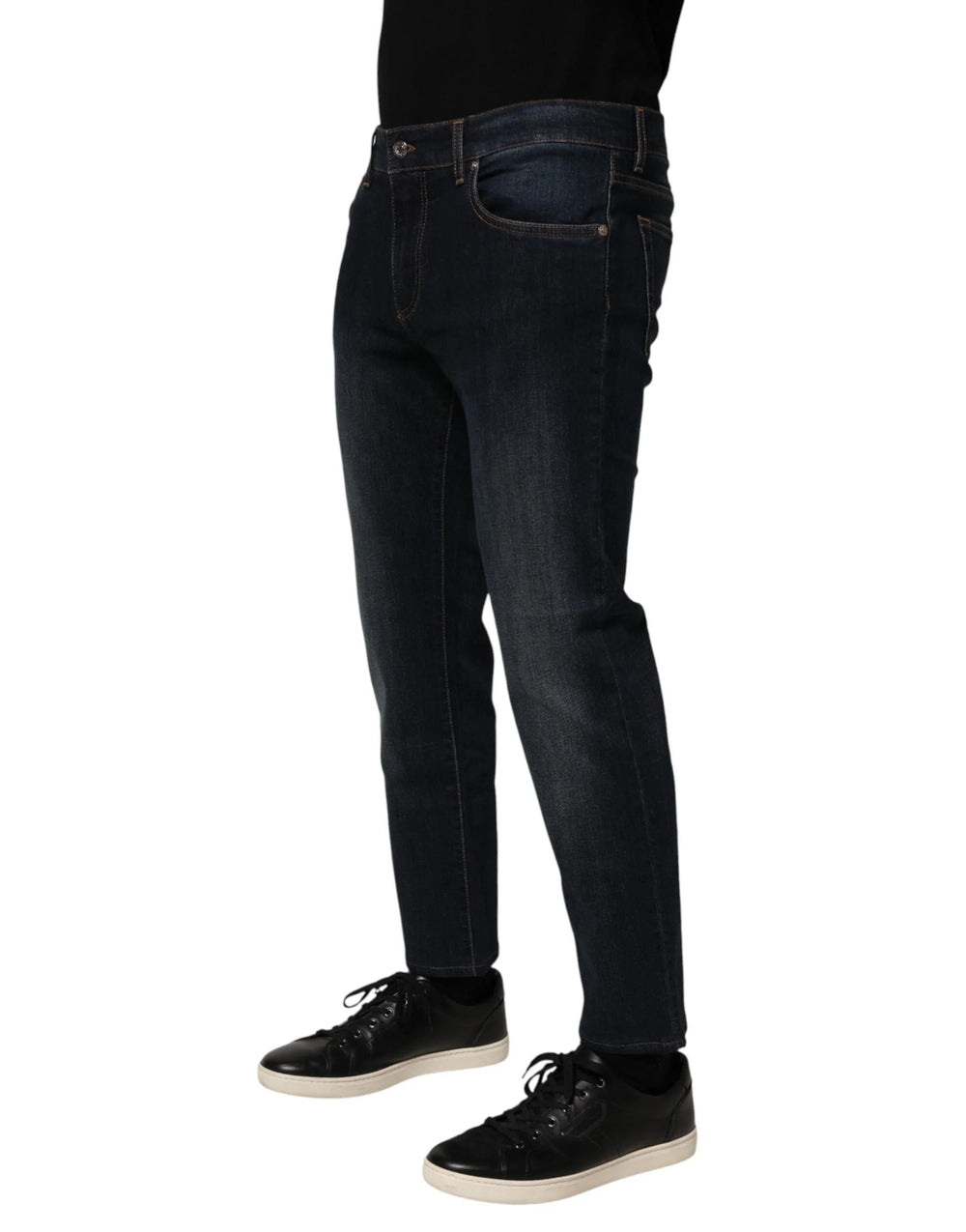 Dolce & Gabbana Dark Blue Cotton Skinny Men Denim Jeans - IT52 | XL - Jeans