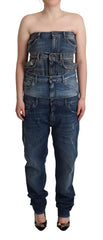 Dolce & Gabbana Dark Blue Cotton Strapless Denim Jumpsuit Dress - IT40|S - Dresses