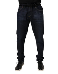 Dolce & Gabbana Dark Blue Cotton Stretch Skinny Denim Jeans - Jeans