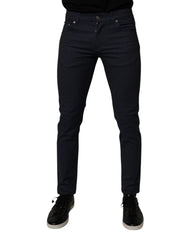 Dolce & Gabbana Dark Blue Cotton Stretch Skinny Denim Jeans - Jeans