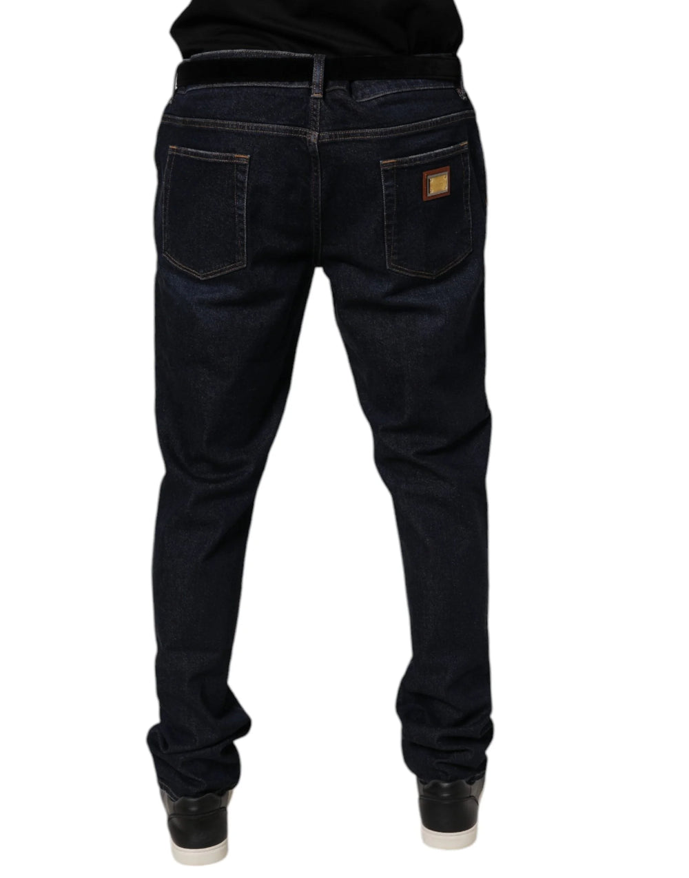 Dolce & Gabbana Dark Blue Cotton Stretch Skinny Denim Jeans - Jeans