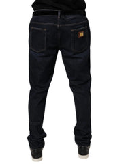 Dolce & Gabbana Dark Blue Cotton Stretch Skinny Denim Jeans - Jeans