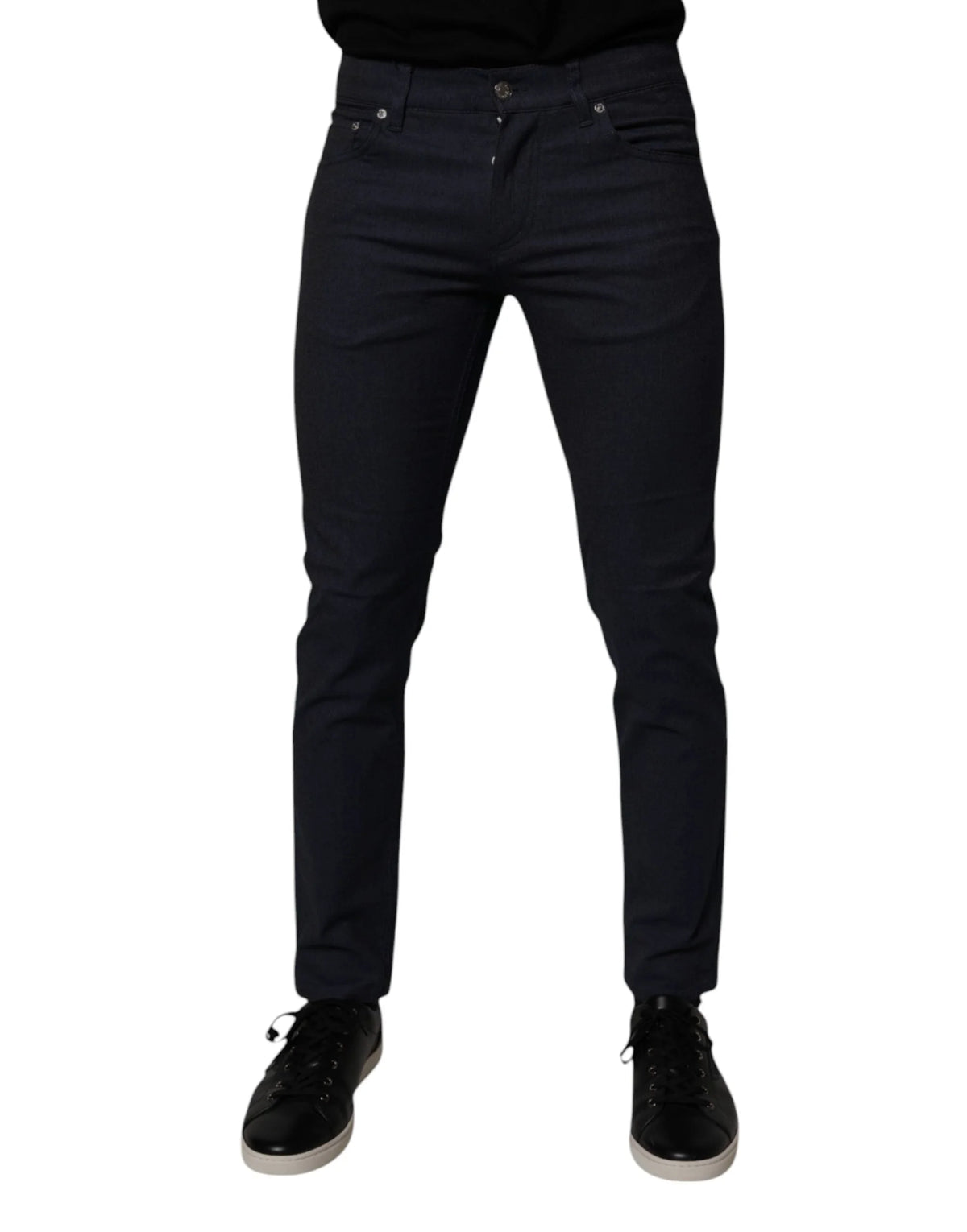Dolce & Gabbana Dark Blue Cotton Stretch Skinny Denim Jeans - Jeans