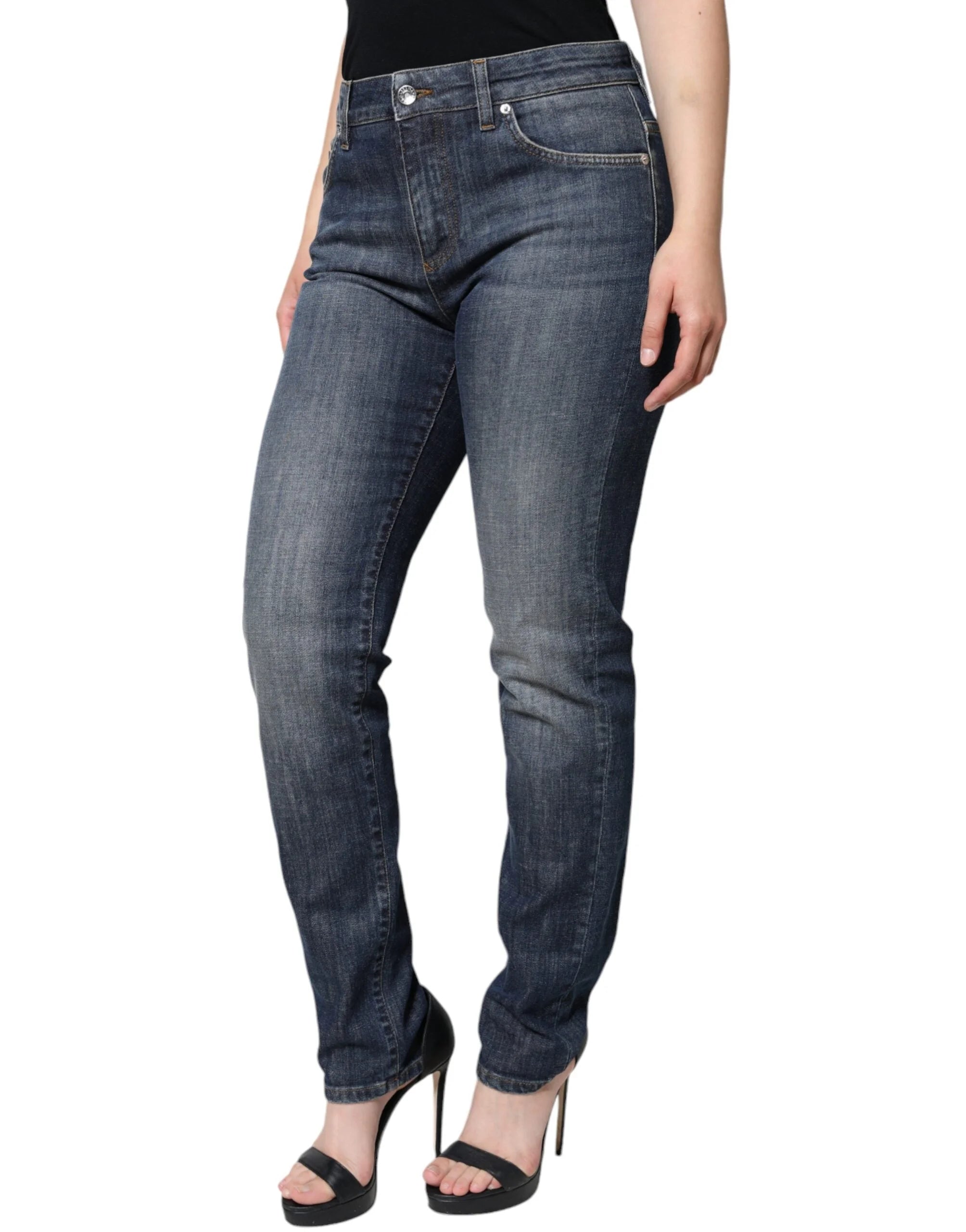 Dolce & Gabbana Dark Blue Cotton Stretch Skinny Denim Jeans - IT40|S - Jeans