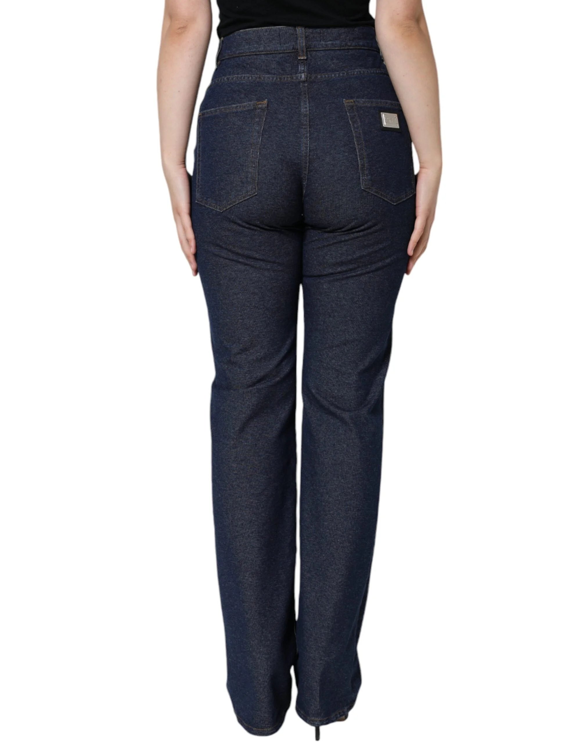 Dolce & Gabbana Dark Blue Cotton Stretch Straight Denim Jeans - IT40|S - Jeans