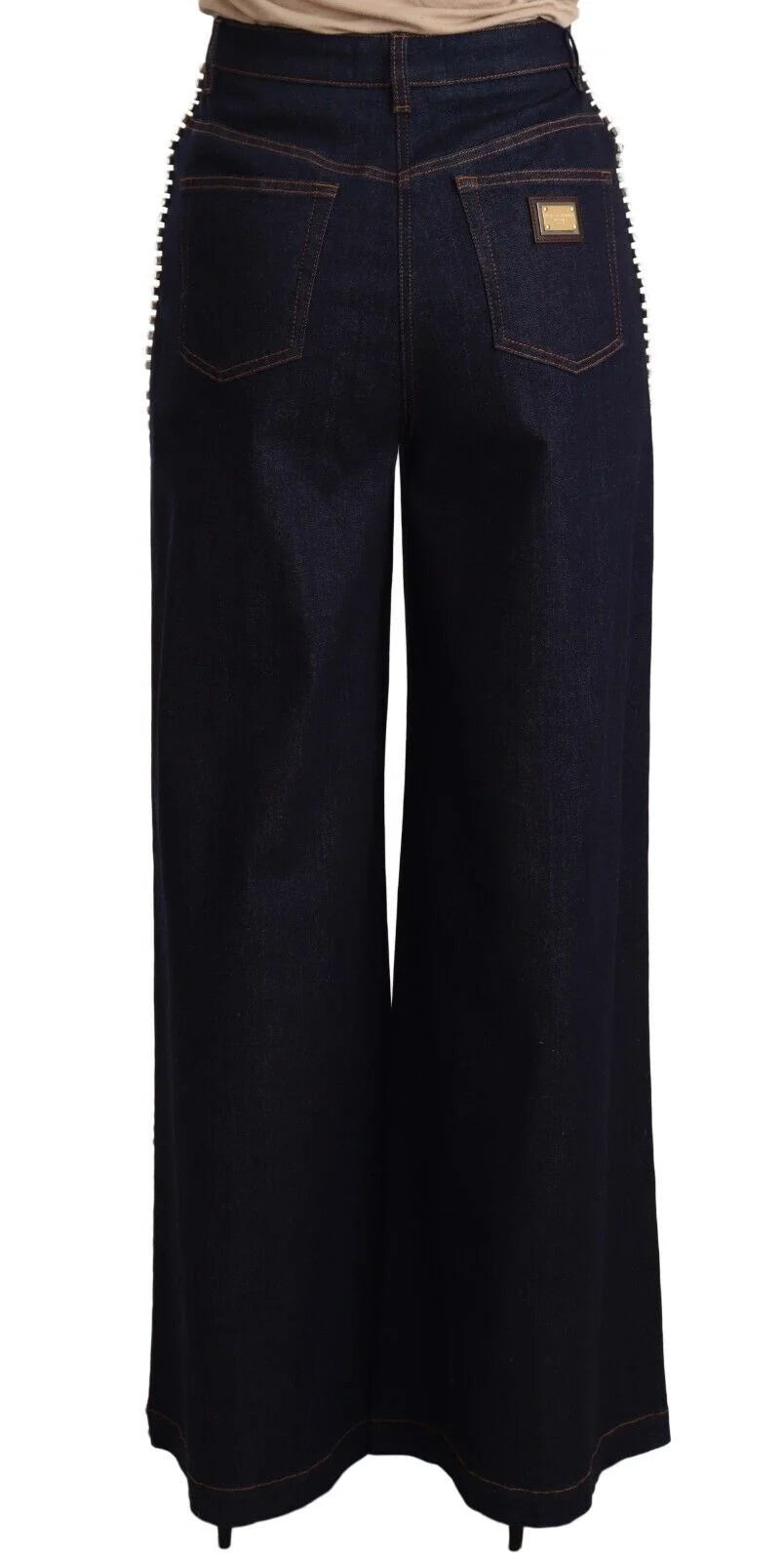 Dolce & Gabbana Dark Blue Crystal Embellished Flare Jeans - Jeans