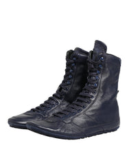 Dolce & Gabbana Donkerblauwe laarsjes van hertenleer - Laarzen