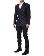 Dolce & Gabbana Dark Blue Double Breasted 2 Piece Suit - IT48 | M - Pant Suits