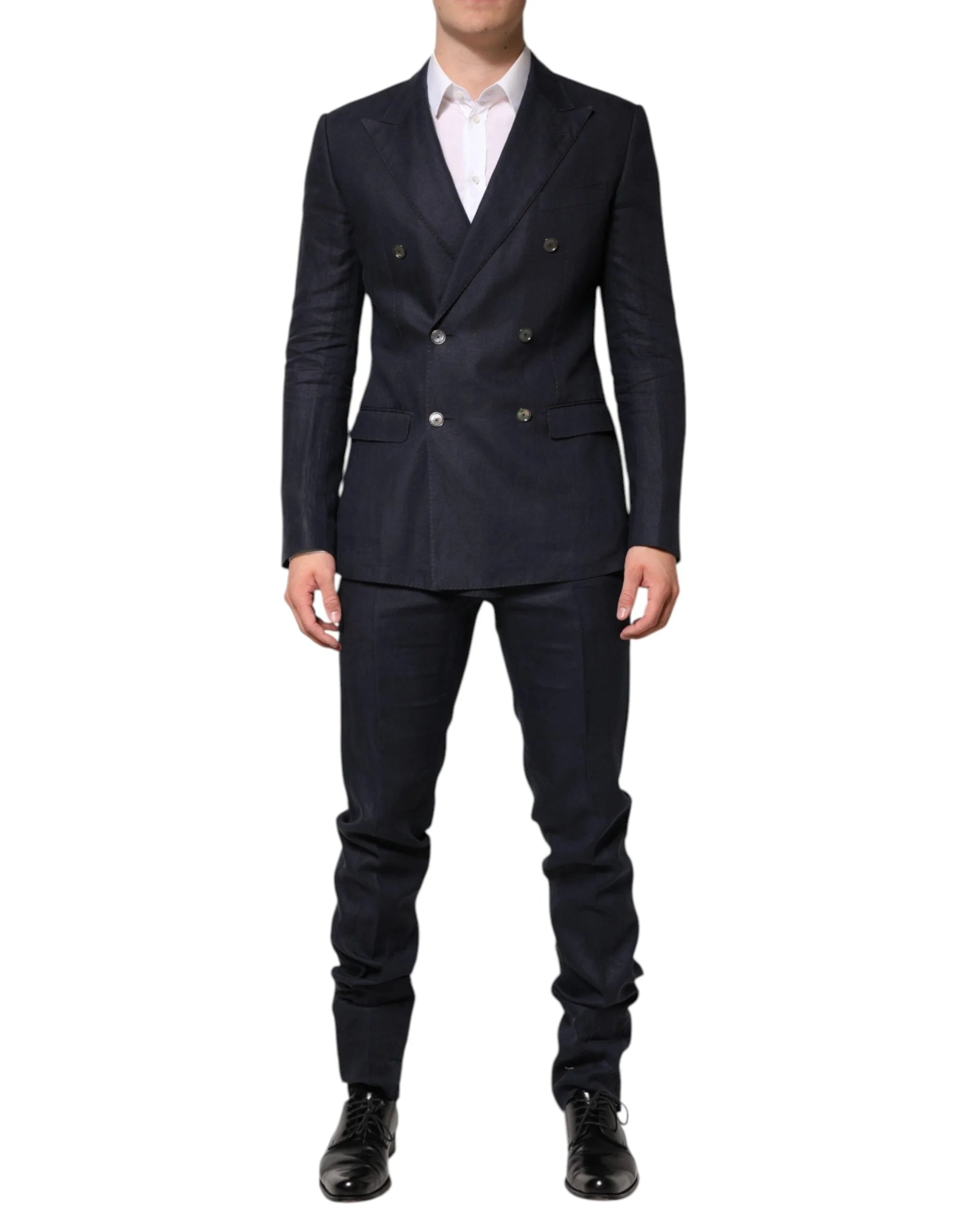 Dolce & Gabbana Dark Blue Double Breasted 2 Piece Suit - IT48 | M - Pant Suits