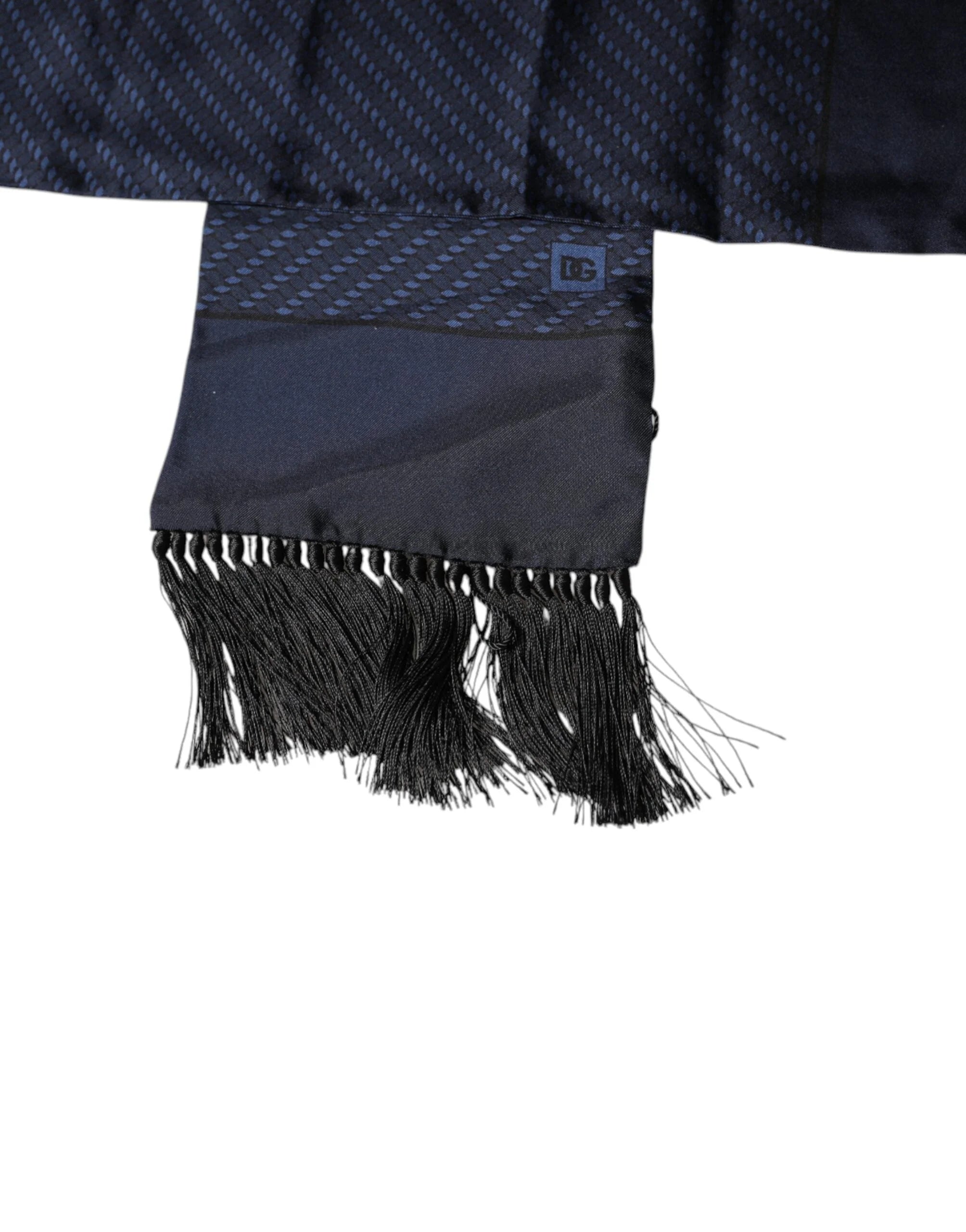 Dolce & Gabbana Dark Blue Fantasy Fringes Neck Wrap Scarf - Scarves & Shawls