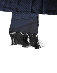 Dolce & Gabbana Dark Blue Fantasy Fringes Neck Wrap Scarf - Scarves & Shawls