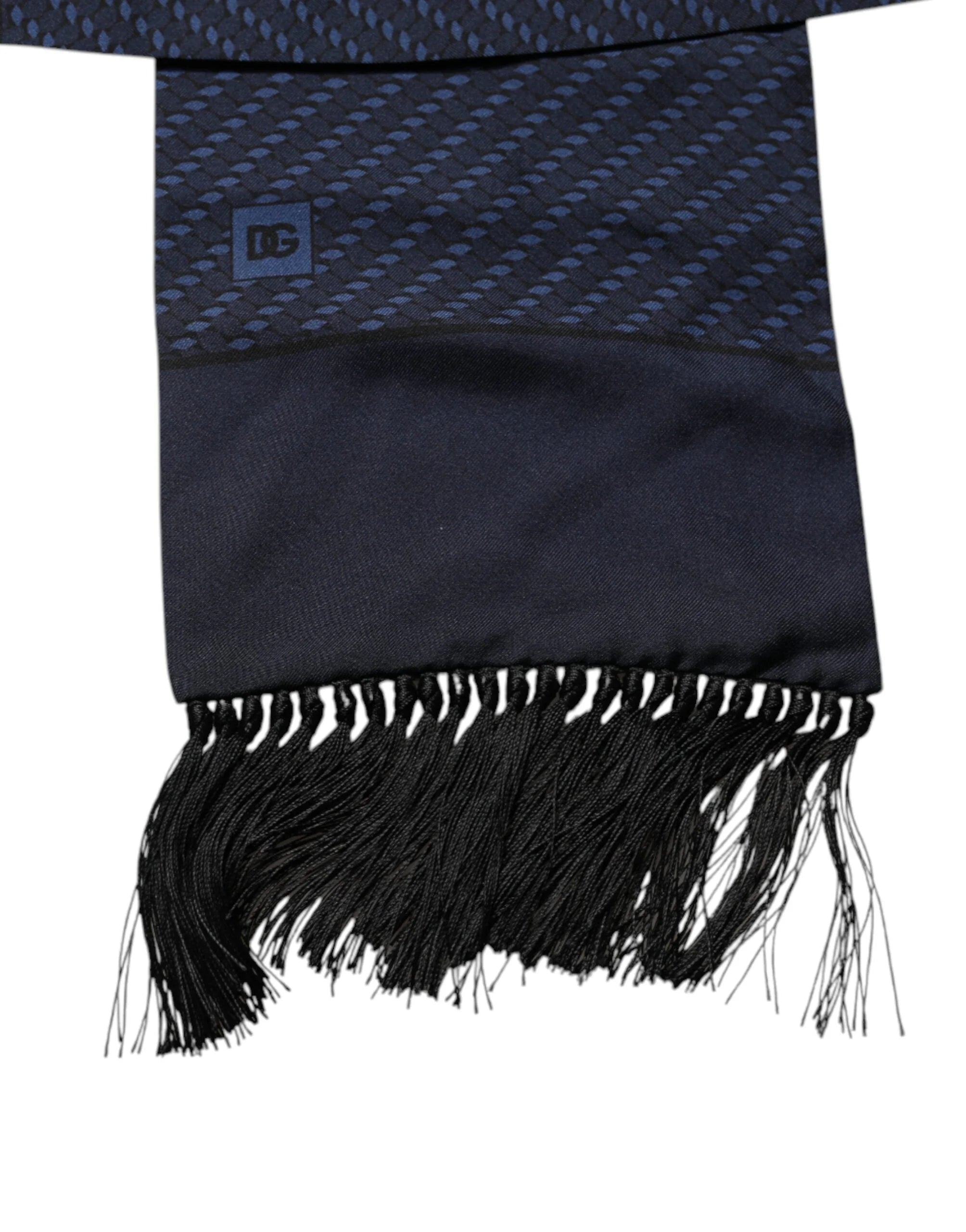 Dolce & Gabbana Dark Blue Fantasy Fringes Neck Wrap Scarf - Scarves & Shawls