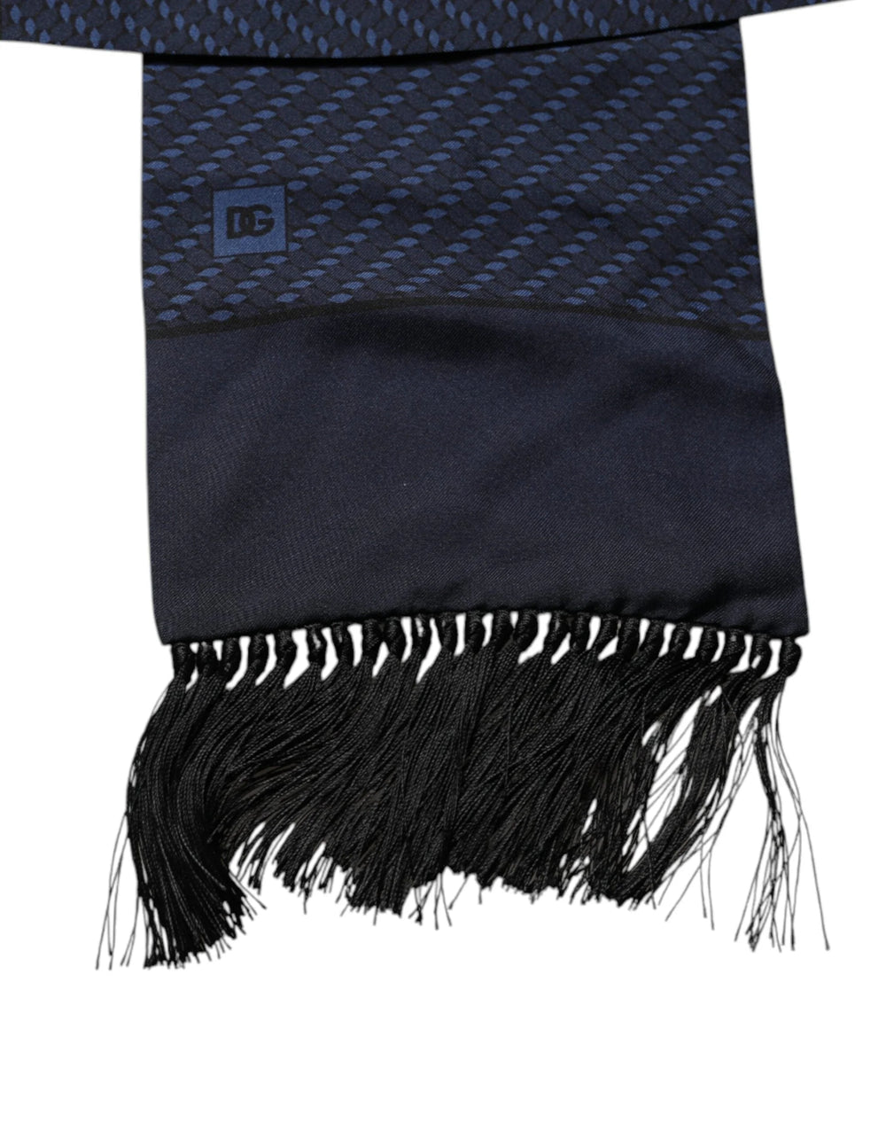 Dolce & Gabbana Dark Blue Fantasy Fringes Neck Wrap Scarf - Scarves & Shawls