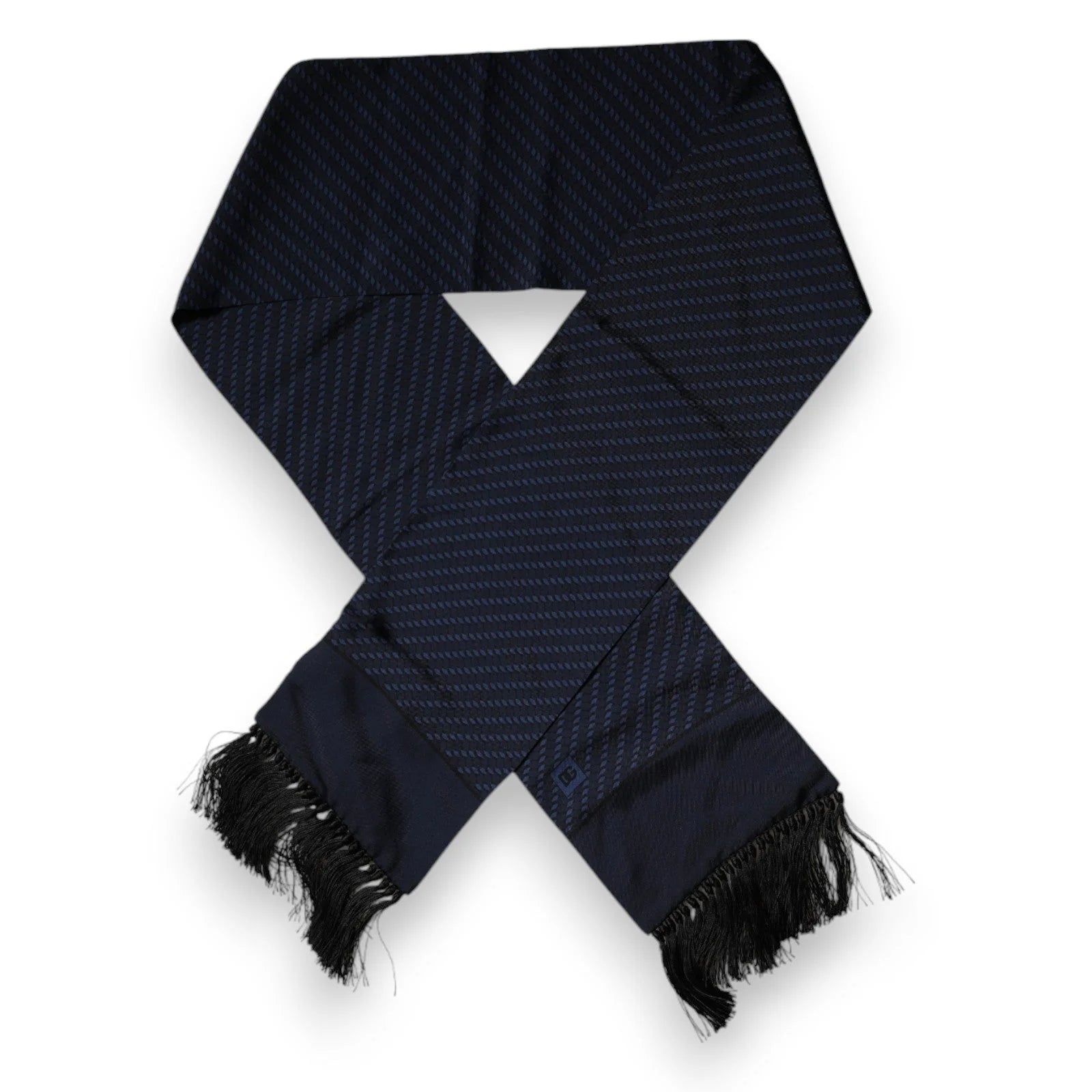 Dolce & Gabbana Dark Blue Fantasy Fringes Neck Wrap Scarf - Scarves & Shawls