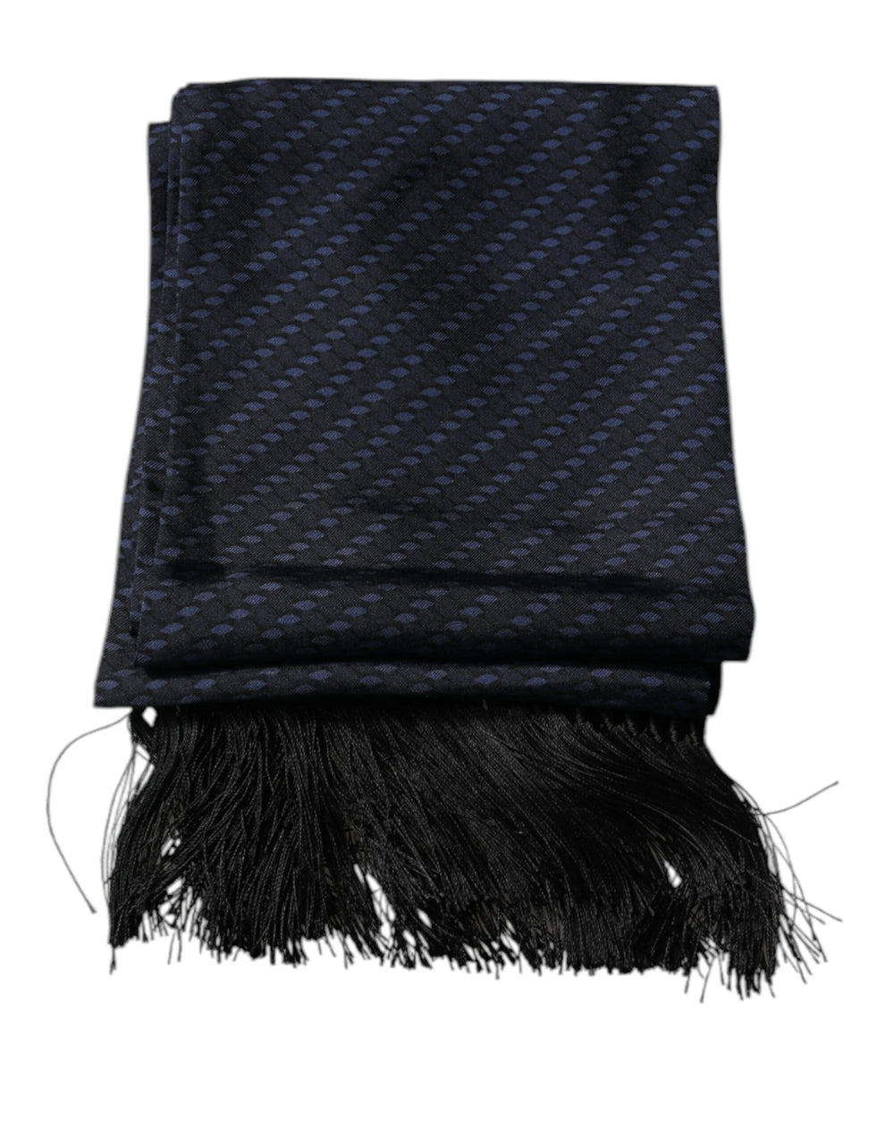 Dolce & Gabbana Dark Blue Fantasy Fringes Neck Wrap Scarf - Scarves & Shawls