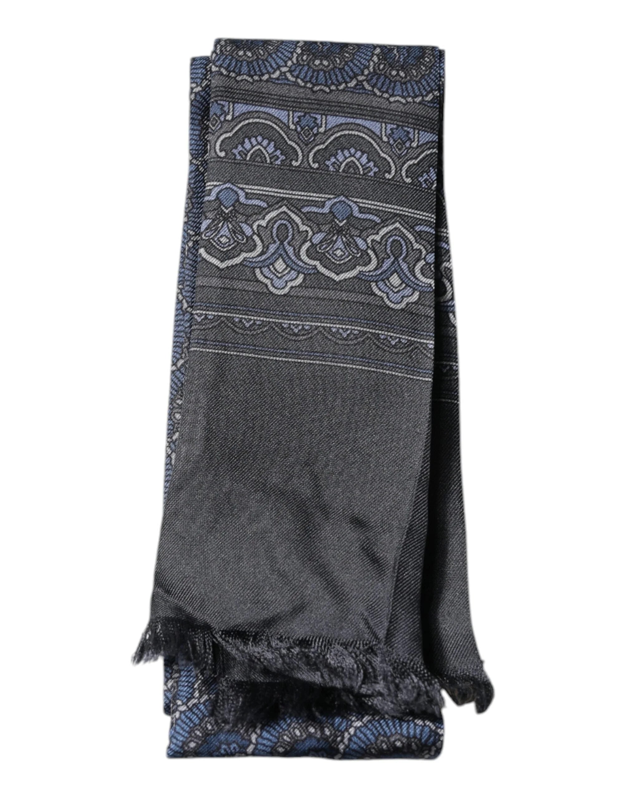 Dolce & Gabbana Dark Blue Fantasy Silk Neck Wrap Shawl Scarf - Scarves & Shawls