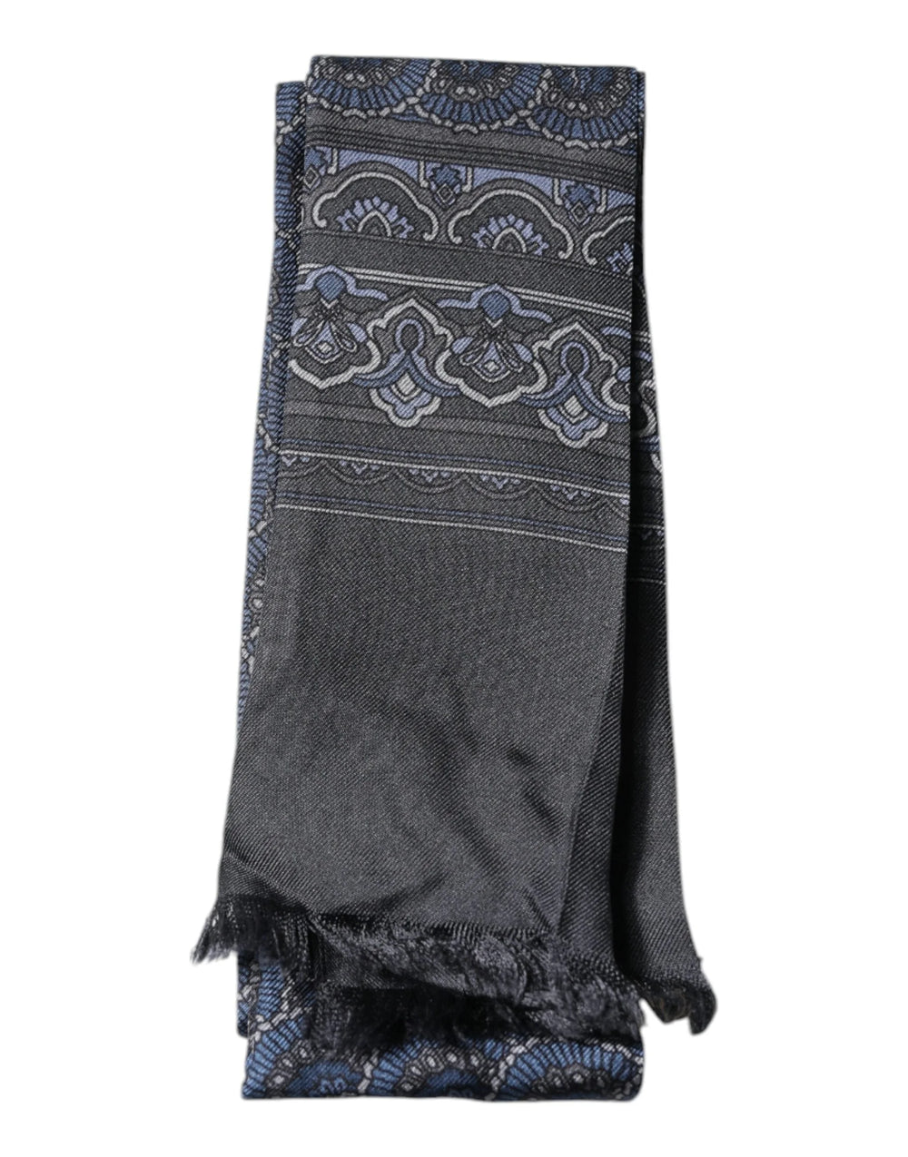 Dolce & Gabbana Dark Blue Fantasy Silk Neck Wrap Shawl Scarf - Scarves & Shawls