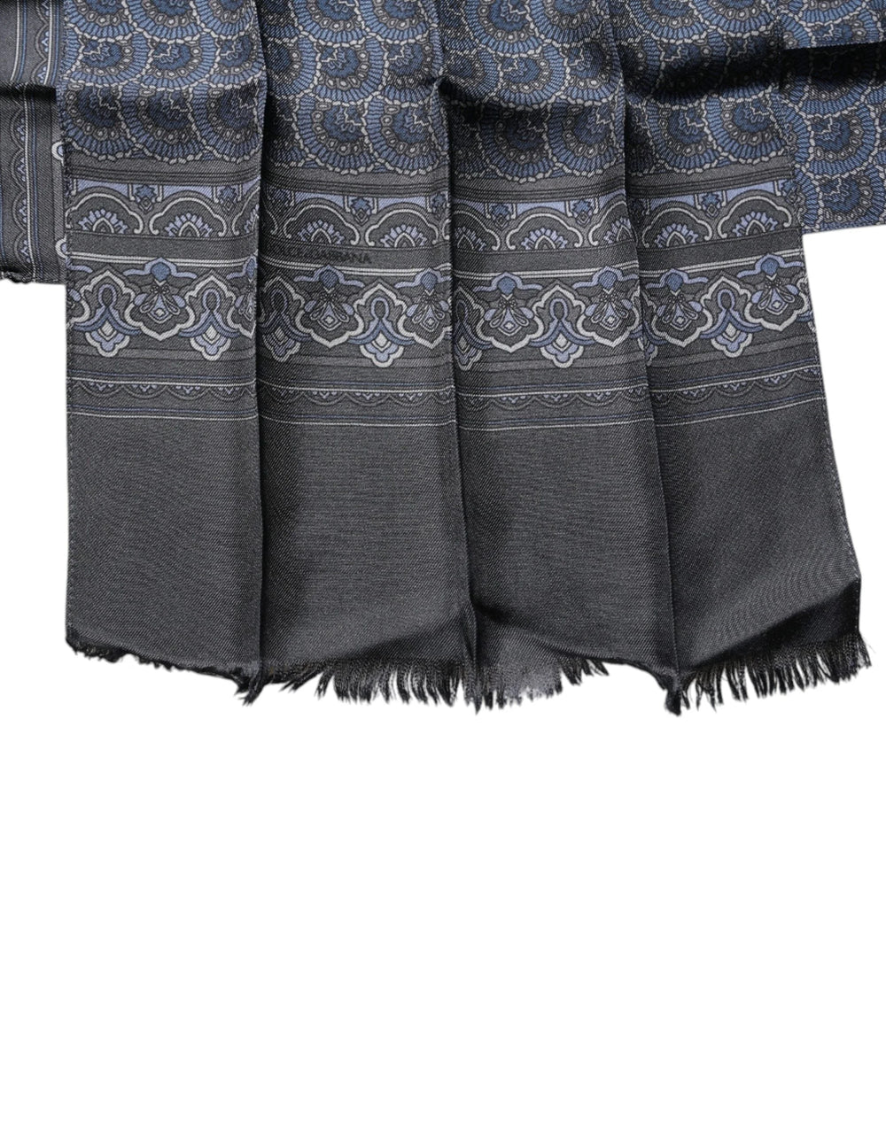 Dolce & Gabbana Dark Blue Fantasy Silk Neck Wrap Shawl Scarf - Scarves & Shawls