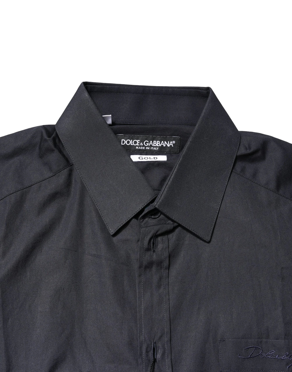 Dolce & Gabbana Dark Blue GOLD Cotton Long Sleeves Dress Shirt - IT38 | XS - Shirts