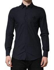 Dolce & Gabbana Dark Blue MARTINI Cotton Dress Formal Shirt - IT38 | XS - Shirts