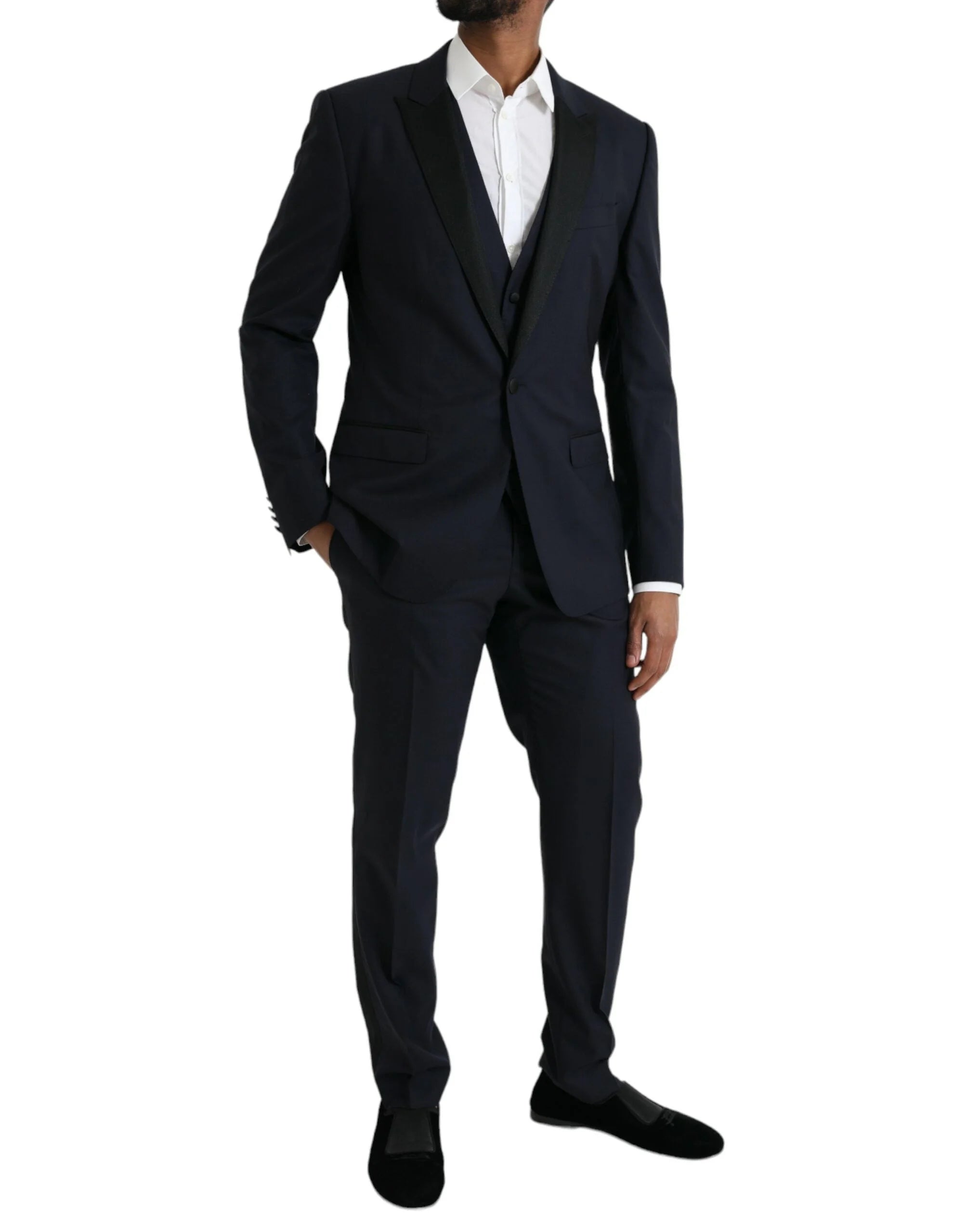Dolce & Gabbana Dark Blue MARTINI Wool Formal 3 Piece Suit - IT50 | L - Suits