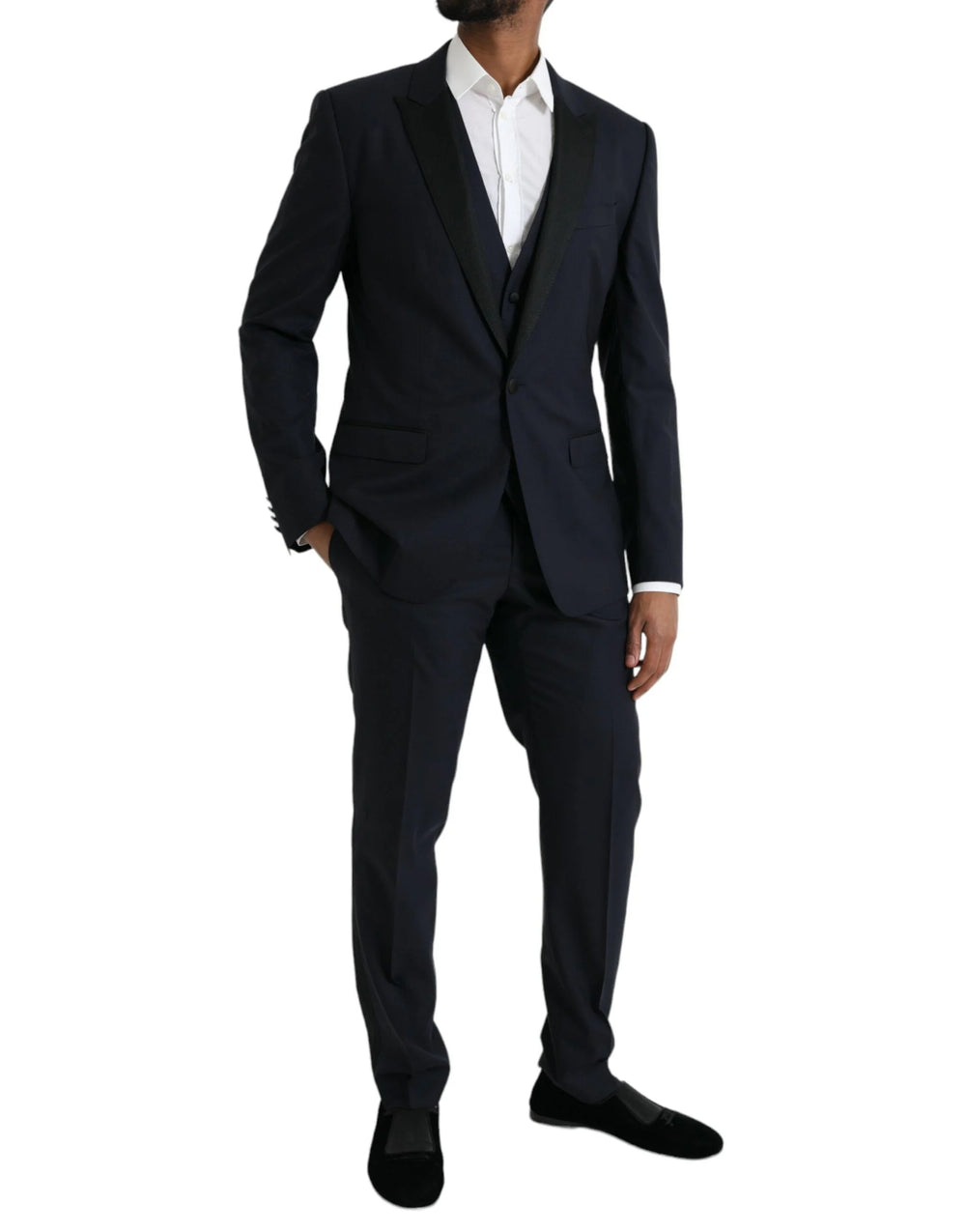 Dolce & Gabbana Dark Blue MARTINI Wool Formal 3 Piece Suit - IT50 | L - Suits