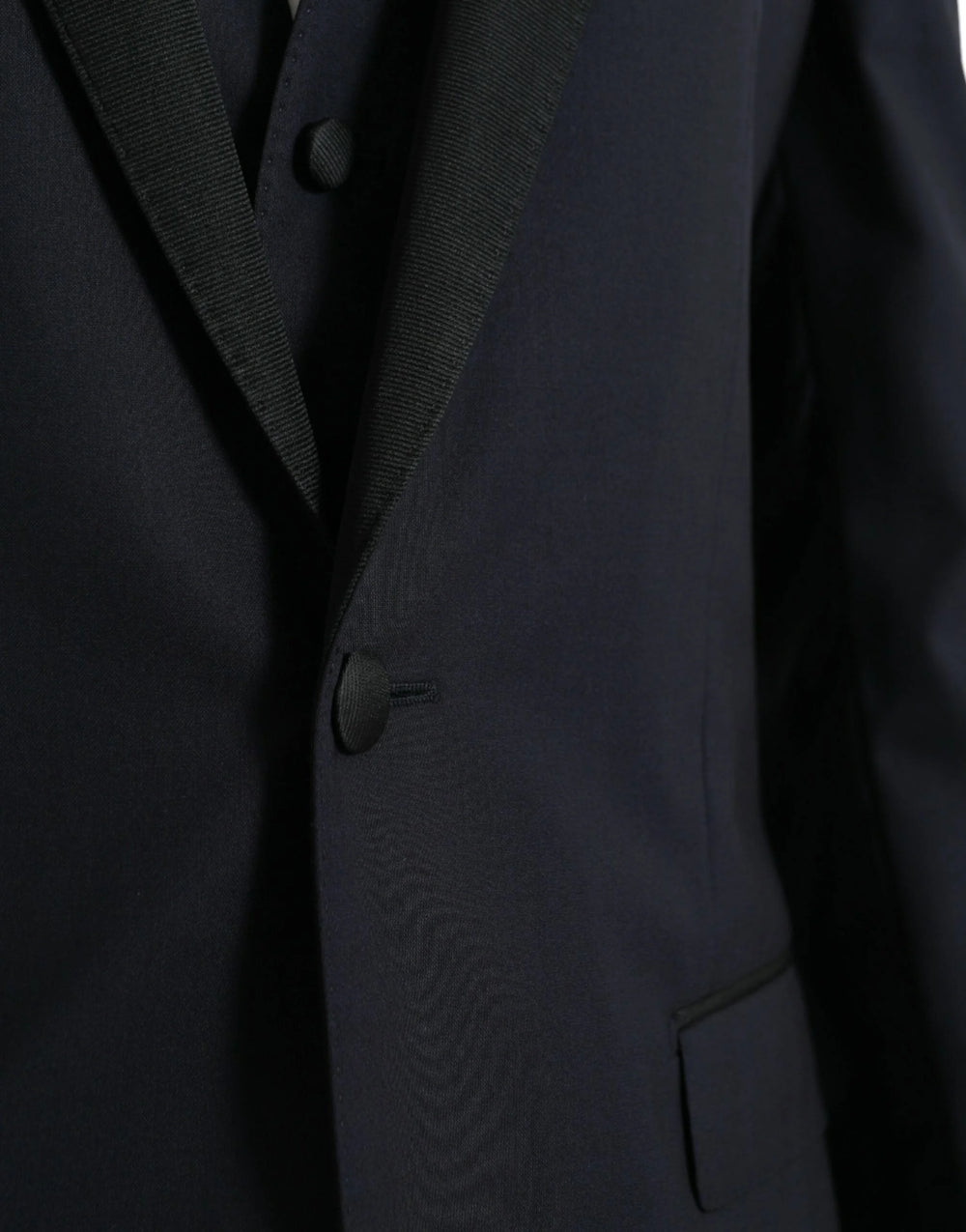 Dolce & Gabbana Dark Blue MARTINI Wool Formal 3 Piece Suit - IT50 | L - Suits