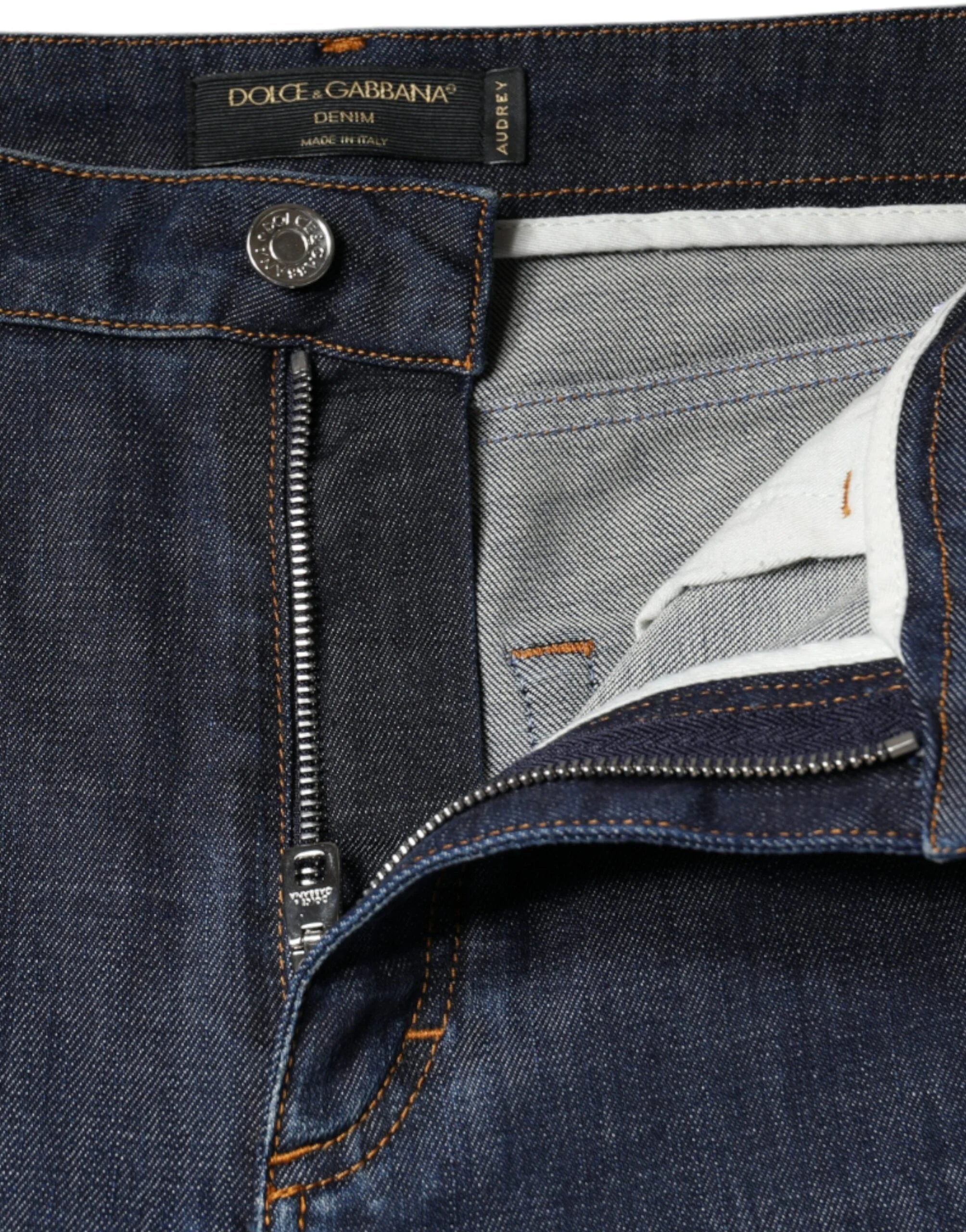 Dolce & Gabbana Dark Blue QUEEN Cotton Skinny Denim Jeans - IT42|M - Jeans