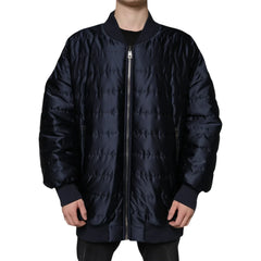 Dolce & Gabbana Dark Blue Quilted Full Zip Bomber Jacket - IT56 | XXL - Bomber Jackets