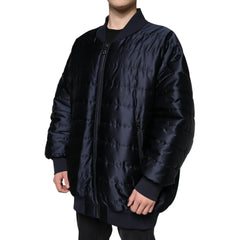 Dolce & Gabbana Dark Blue Quilted Full Zip Bomber Jacket - IT56 | XXL - Bomber Jackets