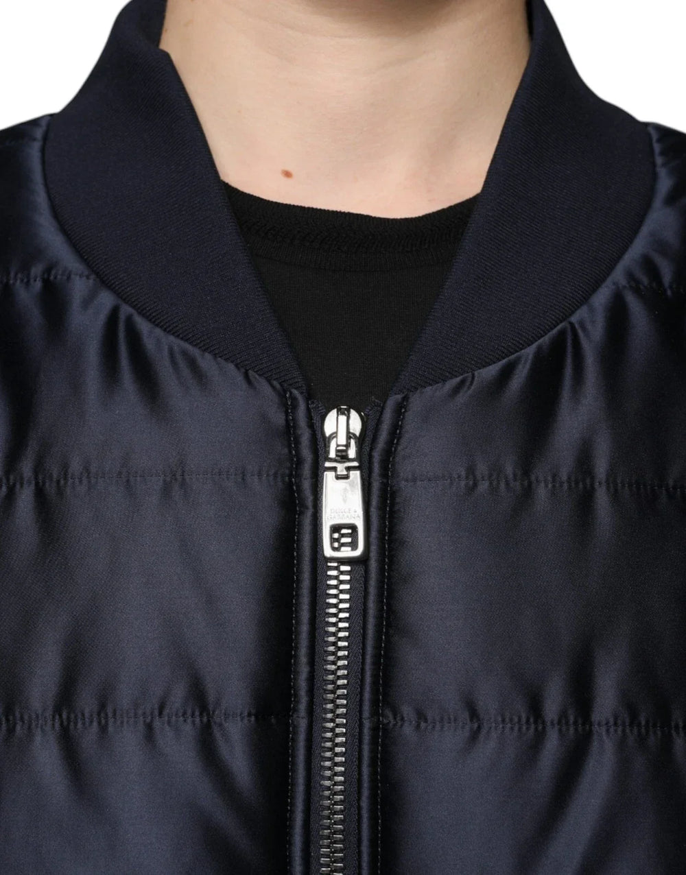 Dolce & Gabbana Dark Blue Quilted Full Zip Bomber Jacket - IT56 | XXL - Bomber Jackets