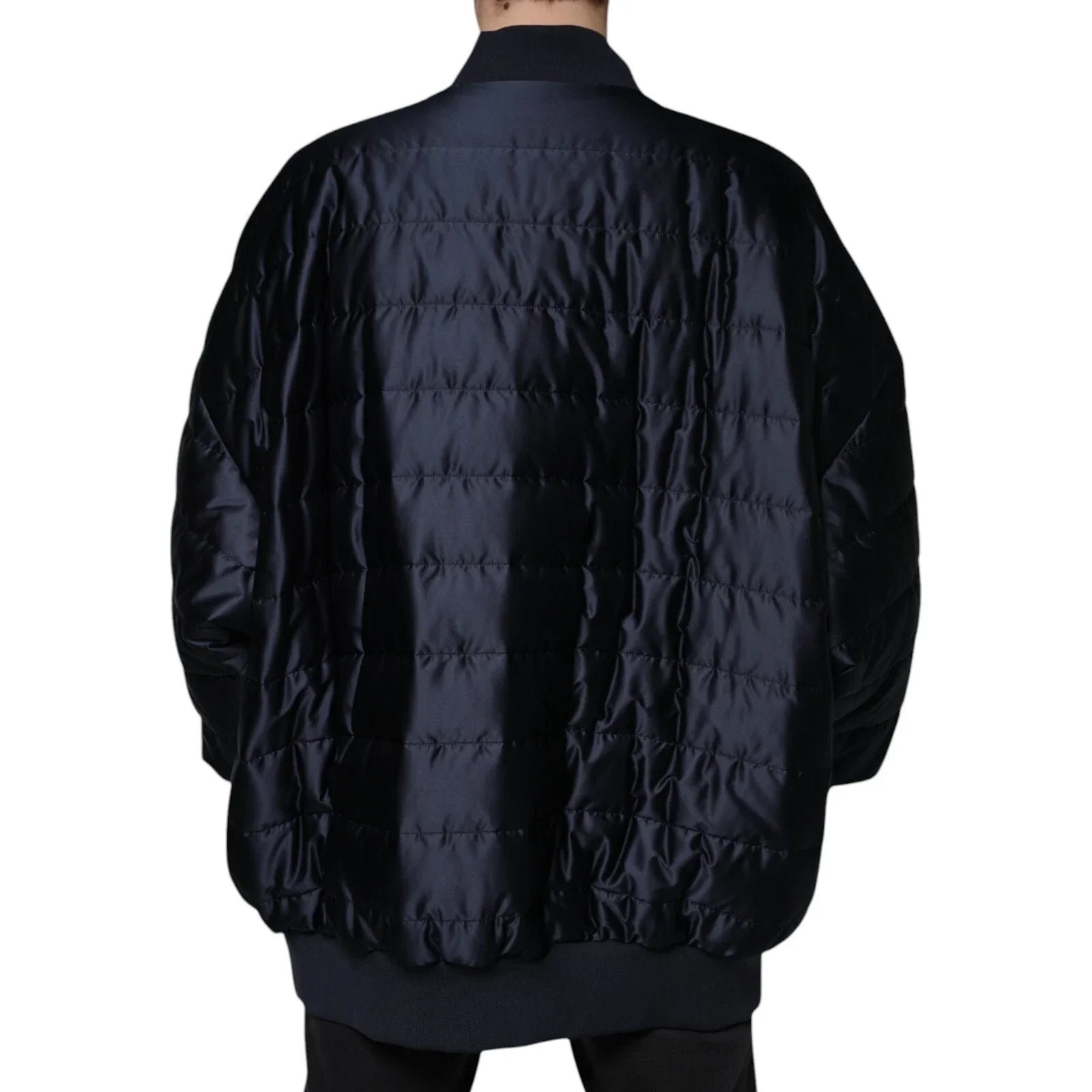 Dolce & Gabbana Dark Blue Quilted Full Zip Bomber Jacket - IT56 | XXL - Bomber Jackets