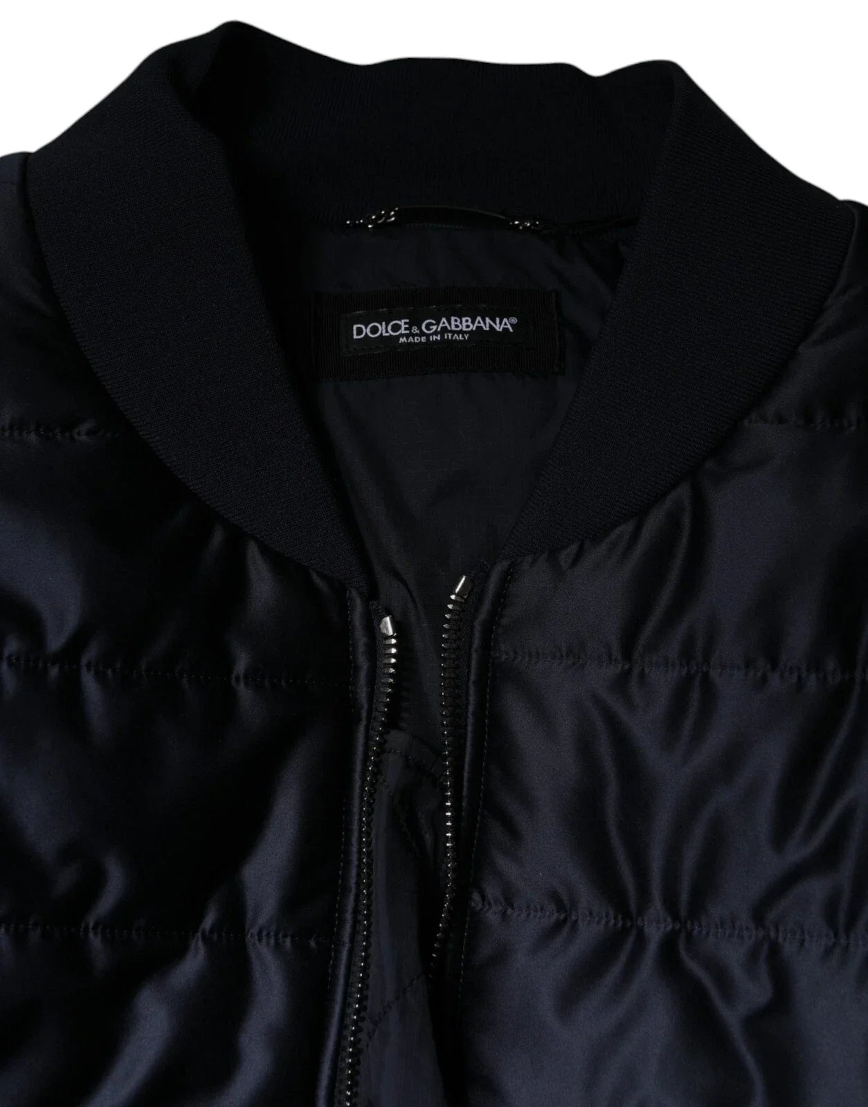 Dolce & Gabbana Dark Blue Quilted Full Zip Bomber Jacket - IT56 | XXL - Bomber Jackets