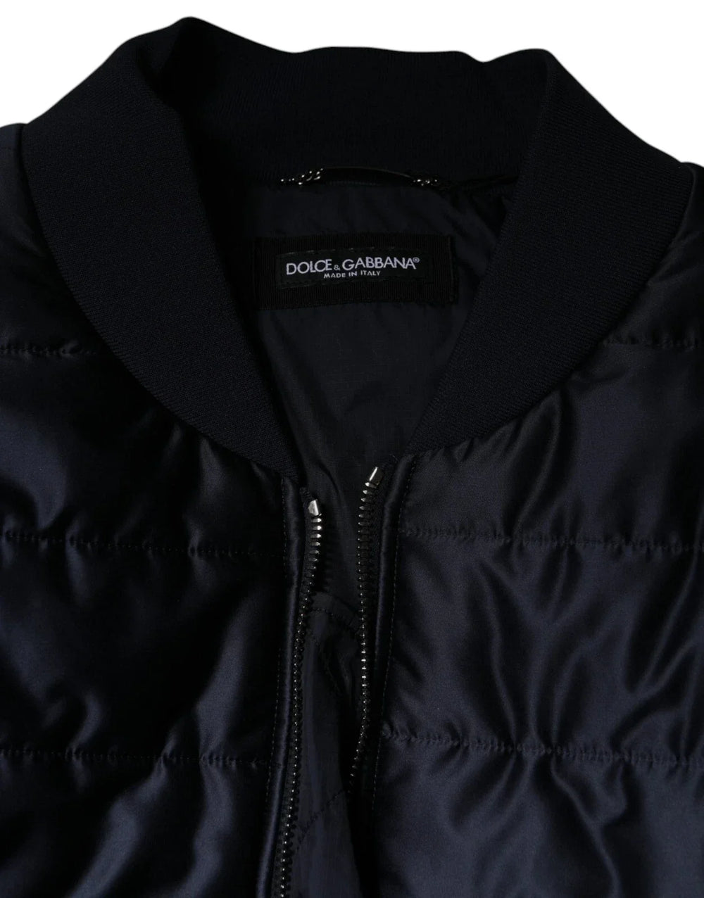 Dolce & Gabbana Dark Blue Quilted Full Zip Bomber Jacket - IT56 | XXL - Bomber Jackets