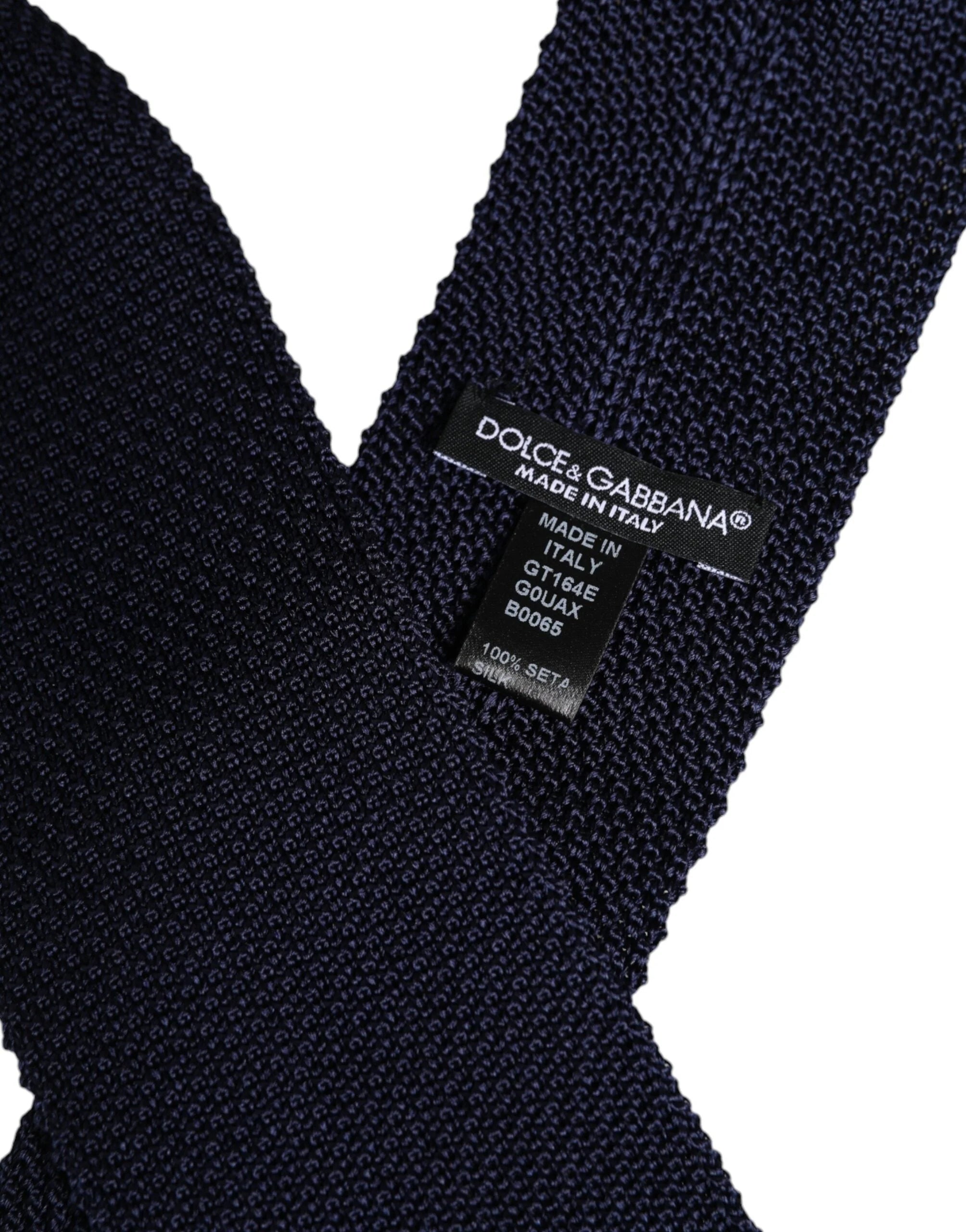 Dolce & Gabbana Dark Blue Silk Adjustable Necktie Tie - Neckties