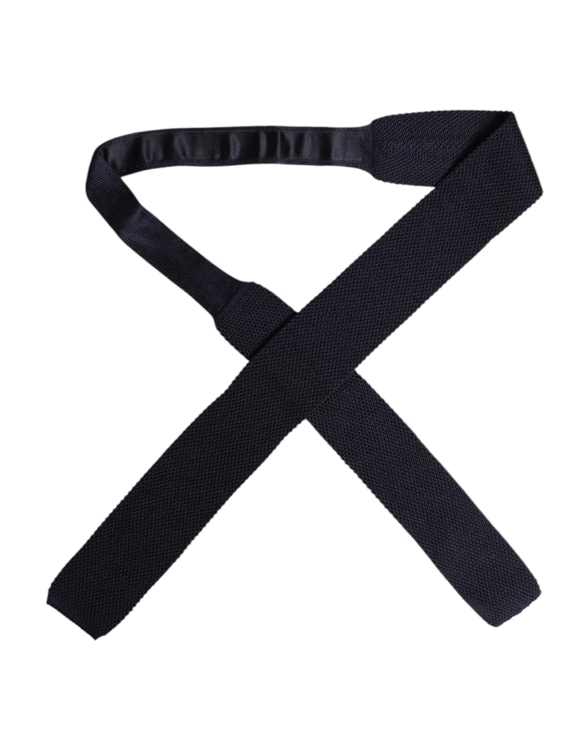 Dolce & Gabbana Dark Blue Silk Adjustable Necktie Tie - Neckties