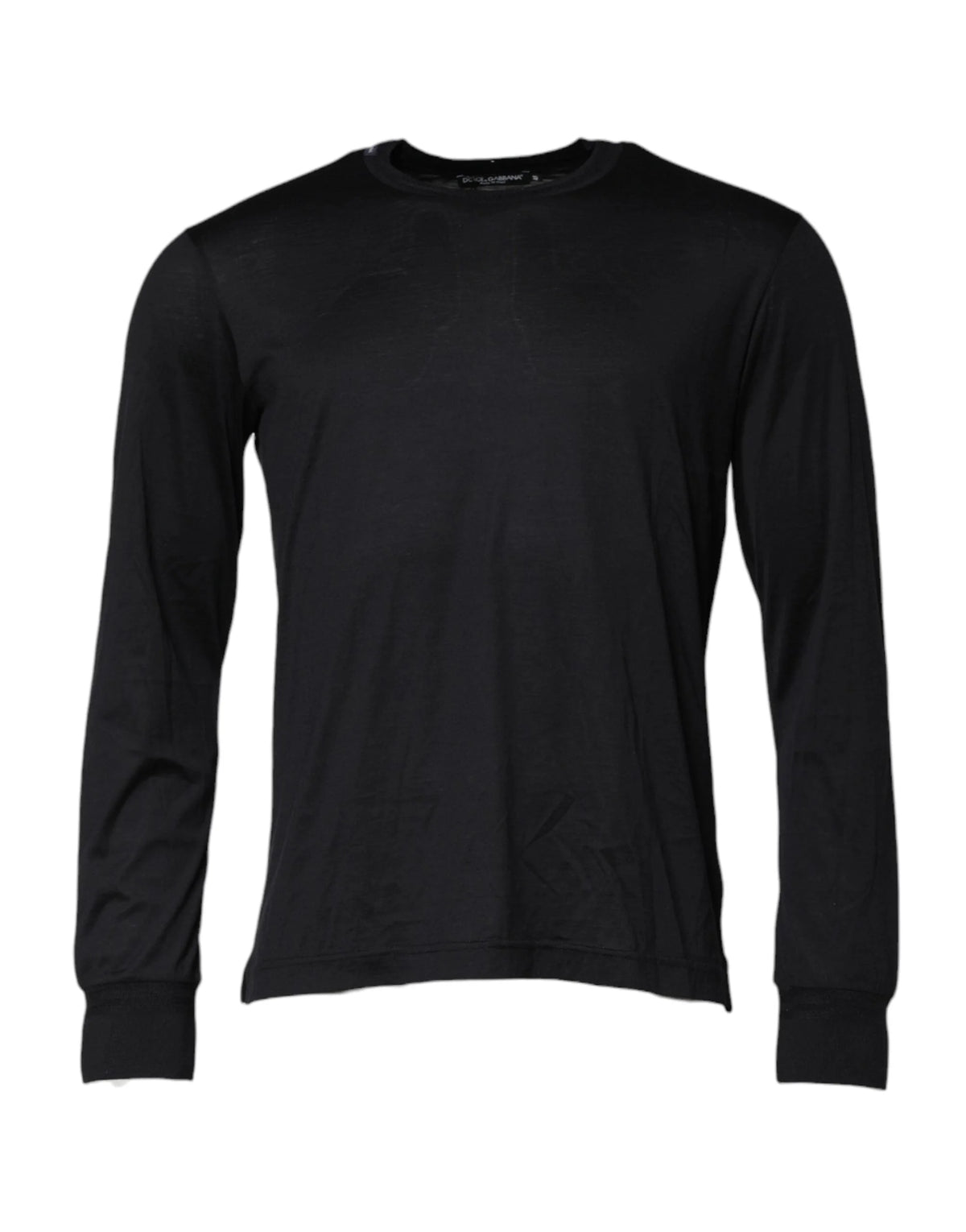 Dolce & Gabbana Dark Blue Silk Crew Neck Men Pullover Sweater - Sweaters