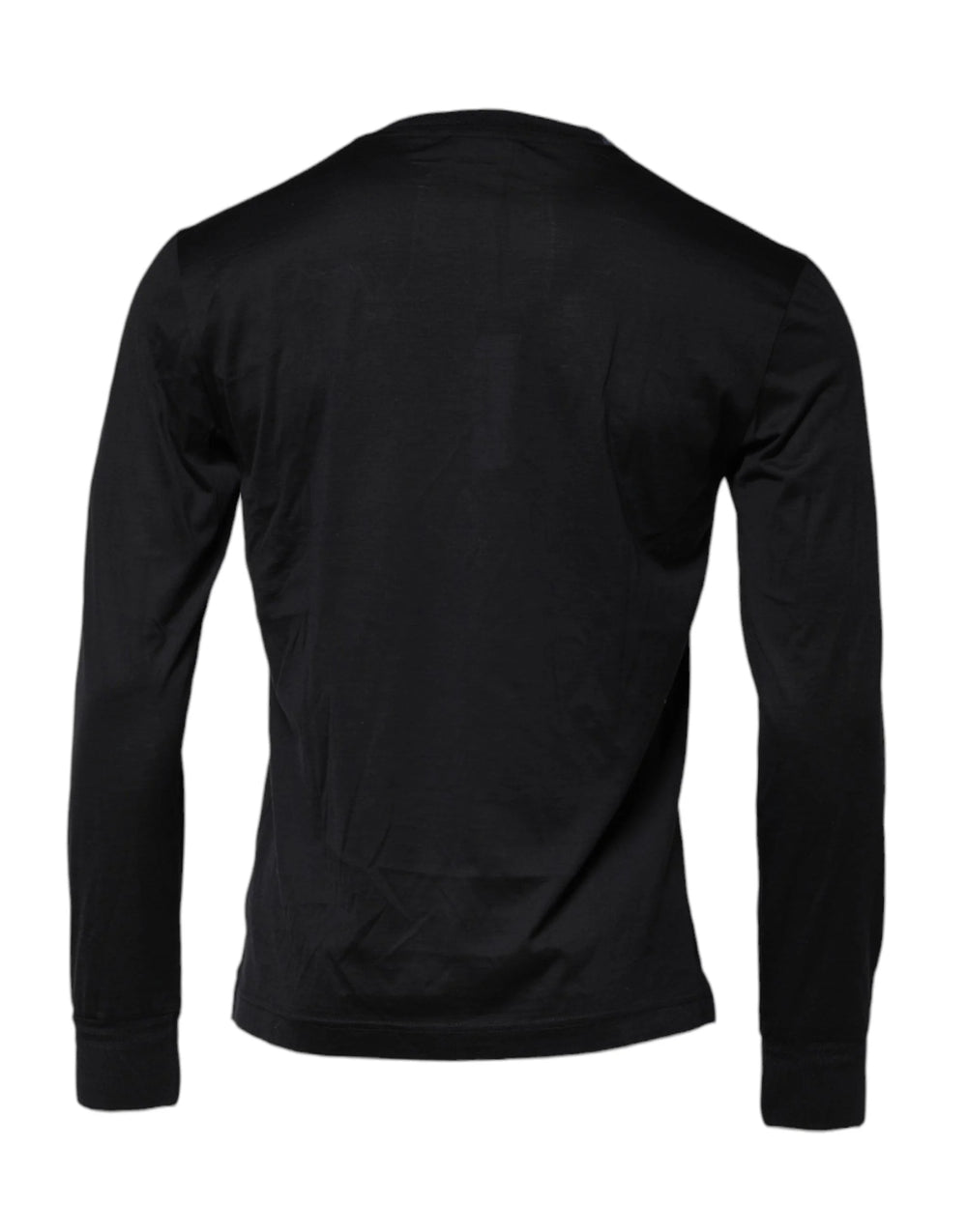 Dolce & Gabbana Dark Blue Silk Crew Neck Men Pullover Sweater - Sweaters